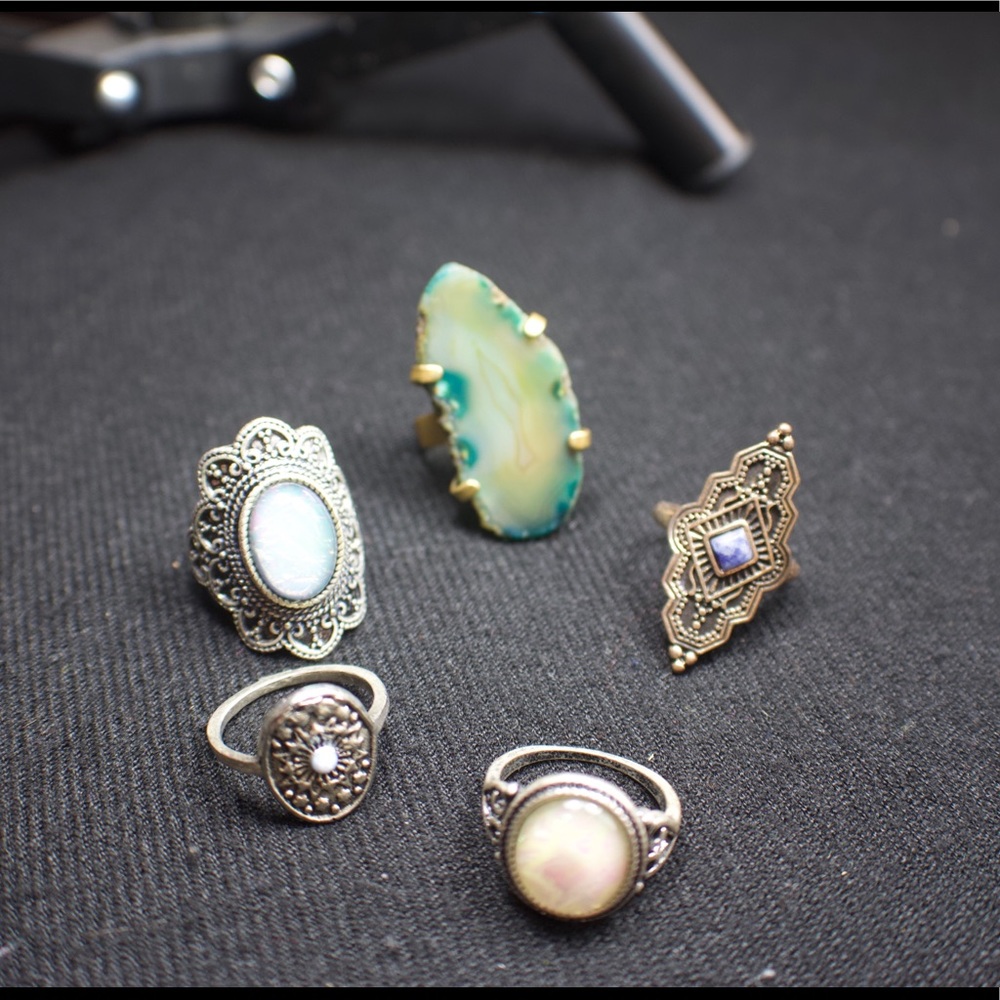 Silver and Gold-Toned Costume Ring Bundle